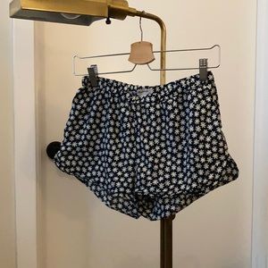 Madewell Navy Daisy Print Pajama Shorts, size XS